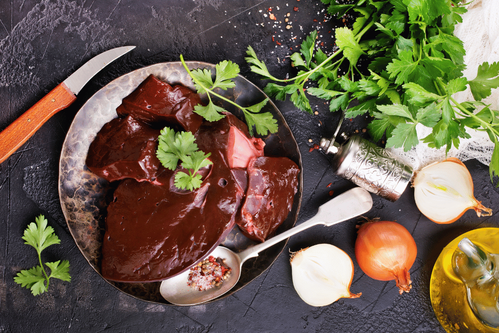 Ingredients and Equipment for Cooking Beef Liver